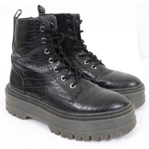 Bershka Women's 8 (38) Lace-up Ankle Boots Vegan Sustainable Platform Combat Got